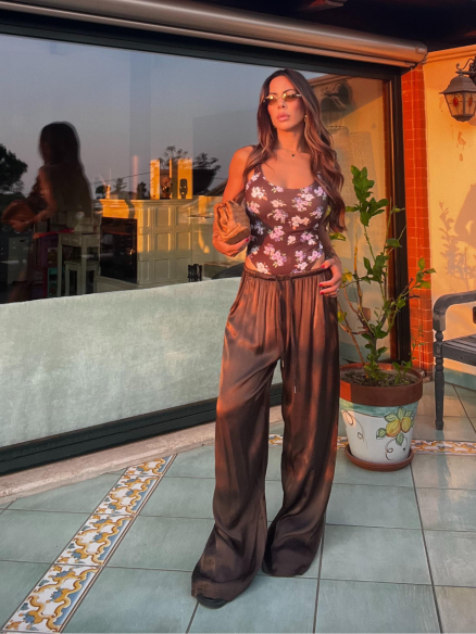 Pantalone satin Choco