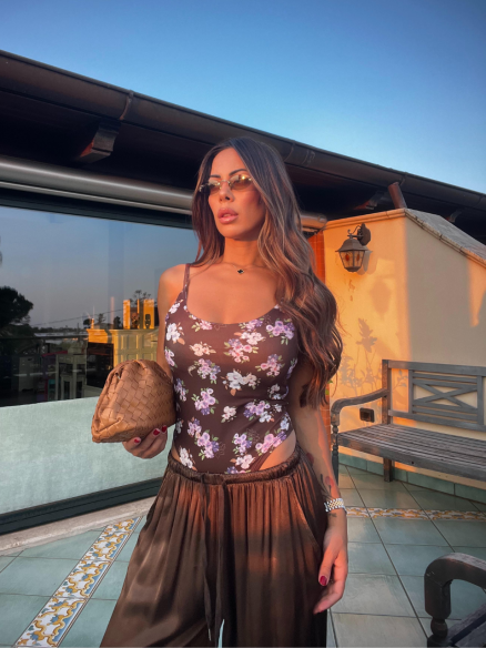 Pantalone satin Choco