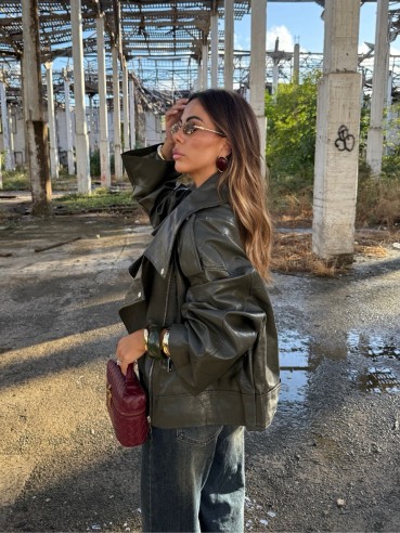 Chiodo Artemide vernice kaki