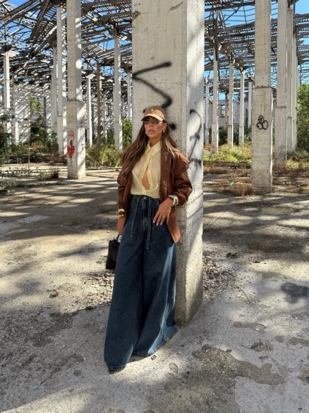 Denim sabbiato wide leg Aya 2262 Denim sabbiato wide leg Aya 2262