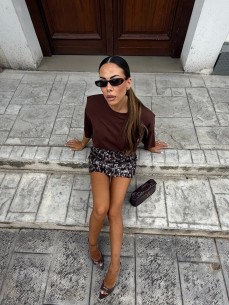 T-shirt spallina over choco
