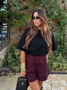 T-shirt spallina over nera