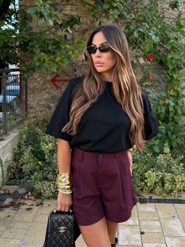 T-shirt spallina over nera