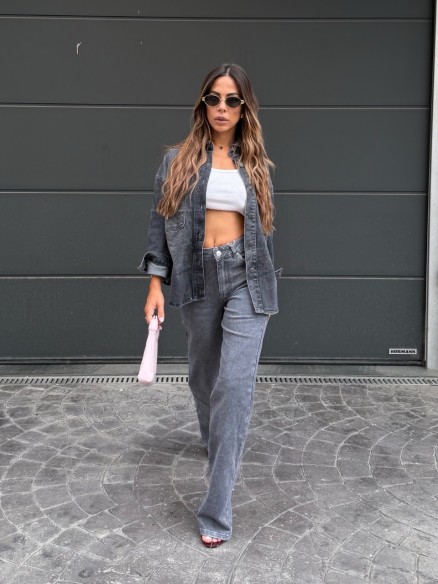 Denim gamba dritta grigio 8850