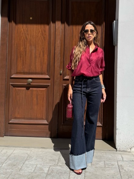 Jeans scuro piegone KT738