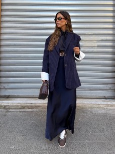 Blazer Gisella gessato blu 2