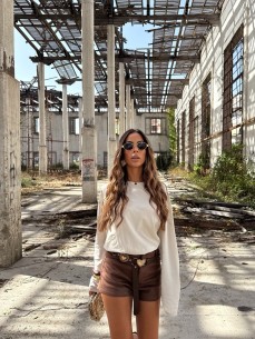 Shorts Lea suede choco