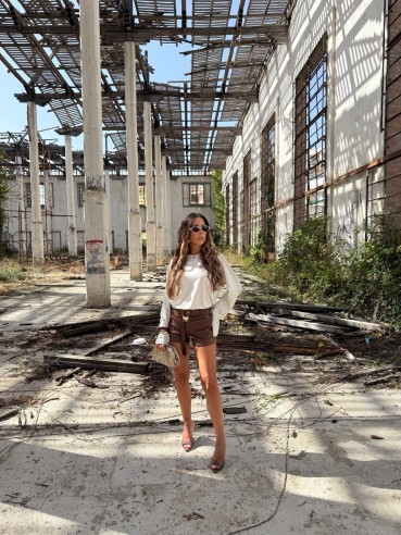 Shorts Lea suede choco