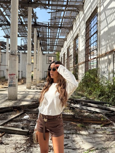 Shorts Lea suede choco