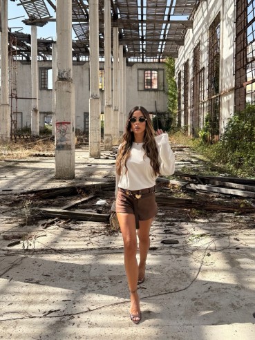 Shorts Lea suede choco