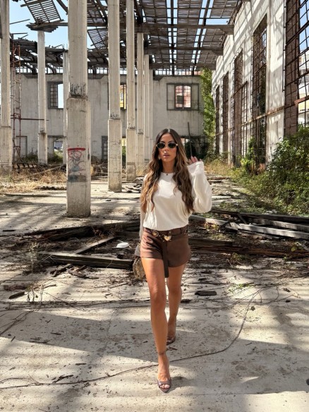 Shorts Lea suede choco