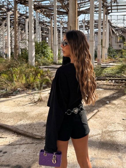 Shorts Lea suede nero