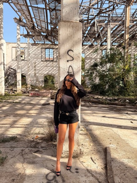 Shorts Lea suede nero