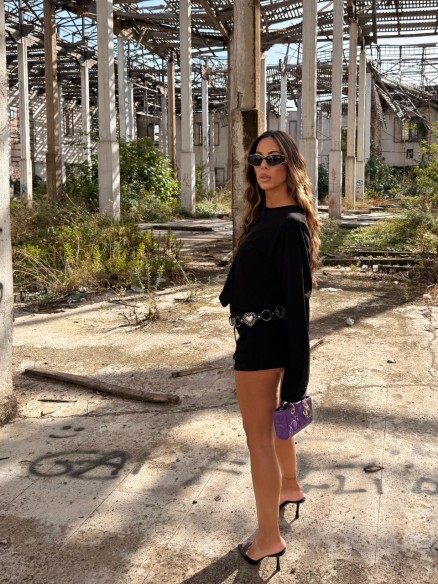 Shorts Lea suede nero