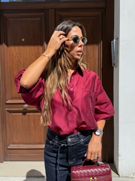 Camicia Isabella bordeaux