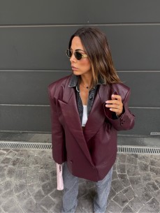 Blazer Iris similpelle bordeaux