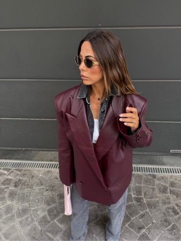 Blazer Iris similpelle bordeaux