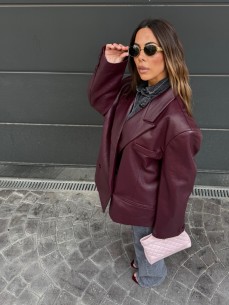 Blazer Iris similpelle bordeaux 2