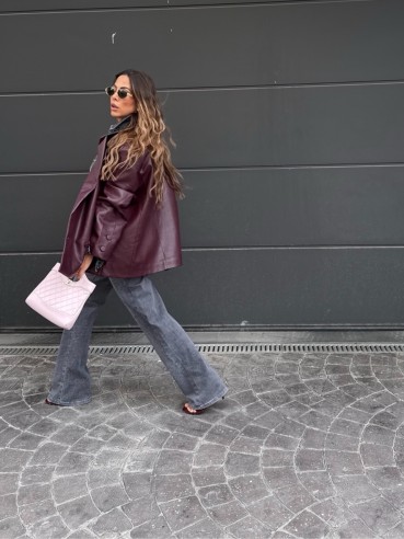 Blazer Iris similpelle bordeaux
