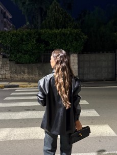 Blazer Iris similpelle nero