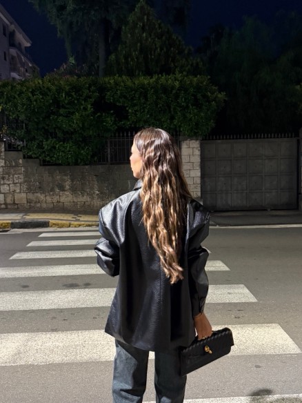 Blazer Iris similpelle nero