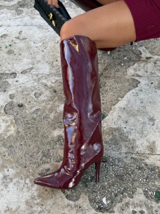 Stivali vernice bordeaux