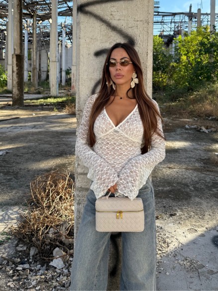 T-shirt pizzo bianca