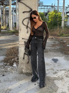 Denim pizzo e strass 5056