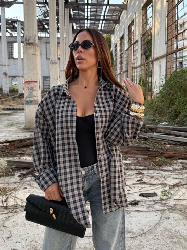 Camicia quadri nera