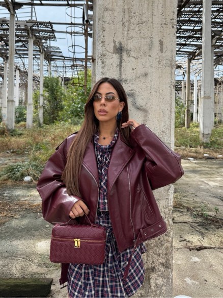 Chiodo Vanessa pelle bordeaux