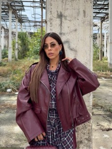 Chiodo Vanessa pelle bordeaux 2