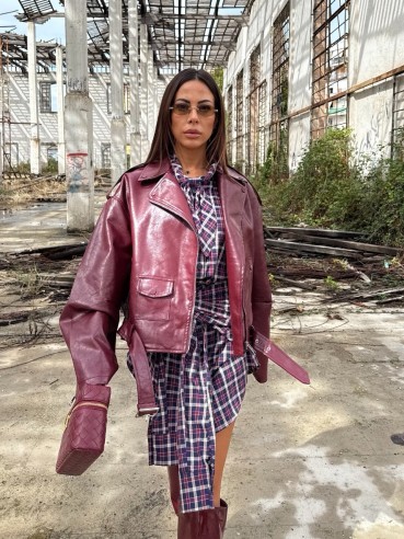 Chiodo Vanessa pelle bordeaux