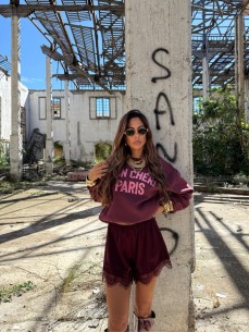 Felpa mon chéri bordeaux