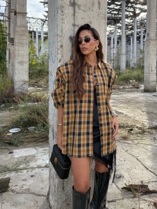 Camicia Quadri Gialla