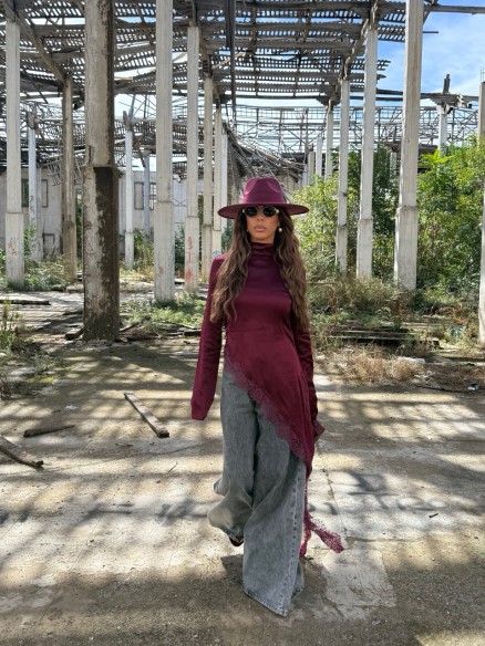 Denim palazzo grigio 31785