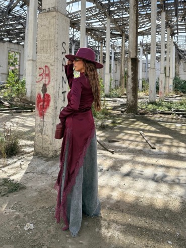 Denim palazzo grigio 31785