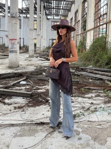 Cappello falda larga marrone 2