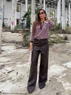 Panta ecopelle Leone choco