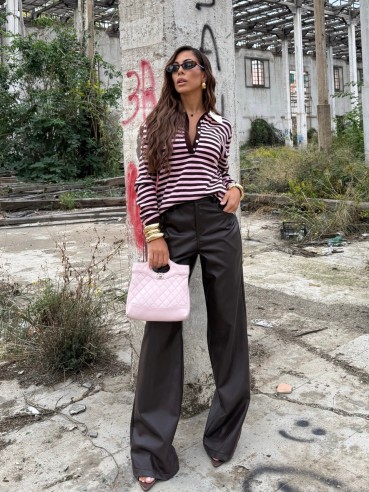 Panta ecopelle Leone choco