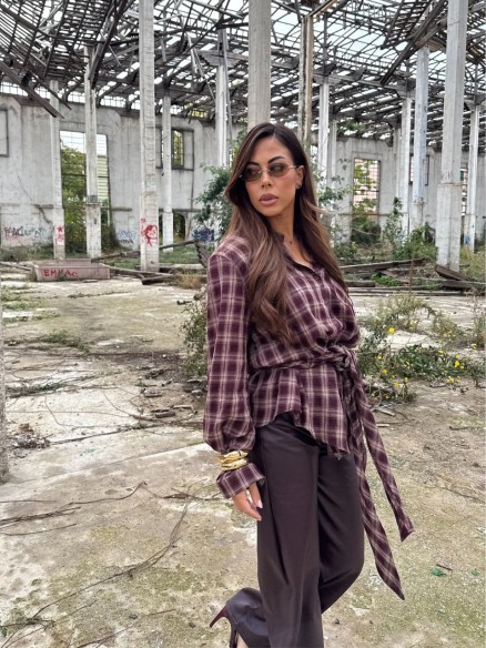 Camicia scozzese bordeaux Camicia scozzese bordeaux
