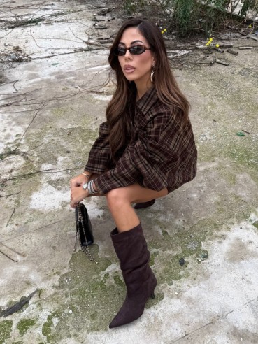 Stivali suede choco bassi