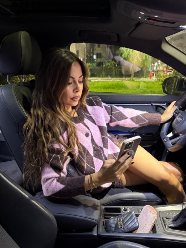 Cardigan Cambridge Choco e rosa