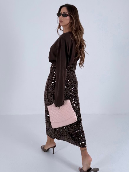 Gonna longuette paillettes