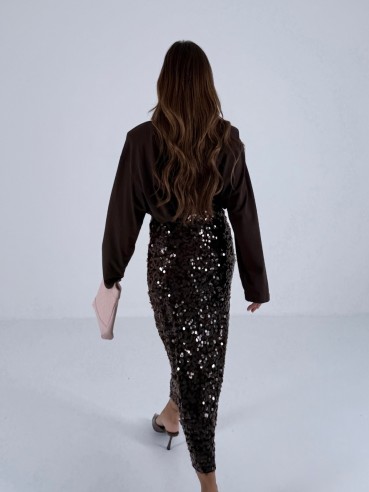 Gonna longuette paillettes