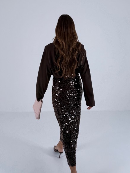 Gonna longuette paillettes