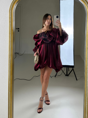Mini Dress Aurora bordeaux