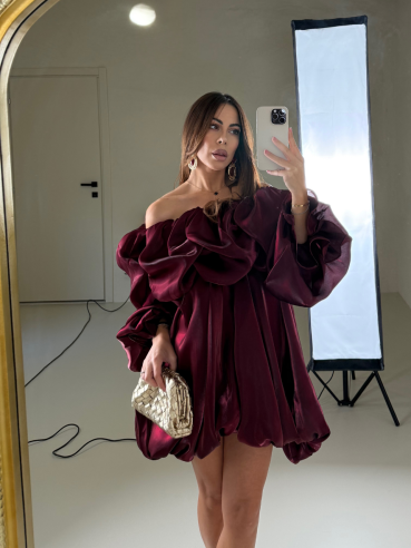 Mini Dress Aurora bordeaux