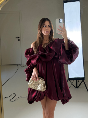 Mini Dress Aurora bordeaux