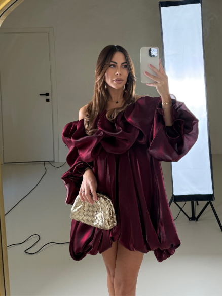 Mini Dress Aurora bordeaux