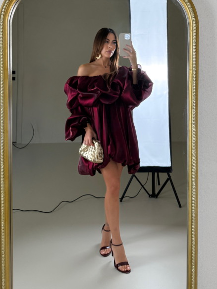 Mini Dress Aurora bordeaux